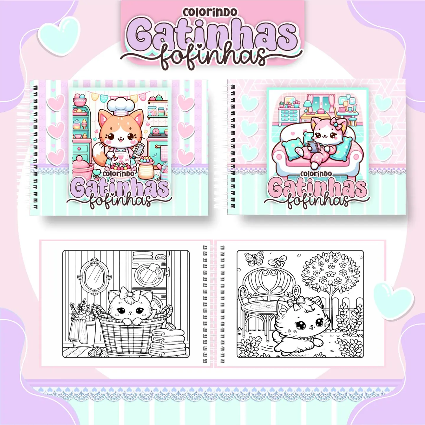 Arquivo livro de colorir gatinhas fofinhas - PAMELLA 1