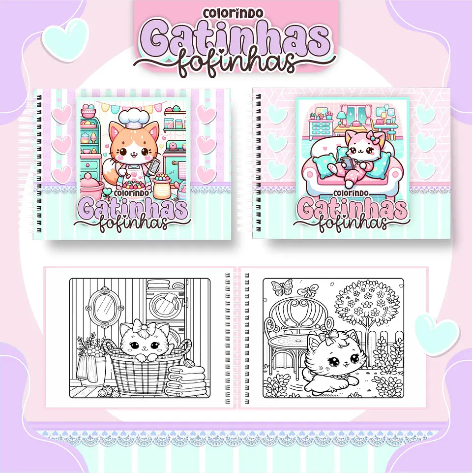 Arquivo livro de colorir gatinhas fofinhas - PAMELLA 1