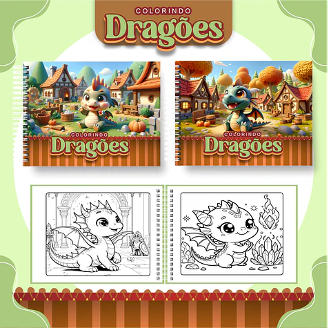 Arquivo livro de colorir dragões - PAMELLA