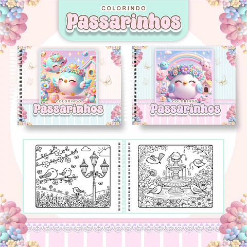 Arquivo livro de colorir jardim de passarinhos - PAMELLA