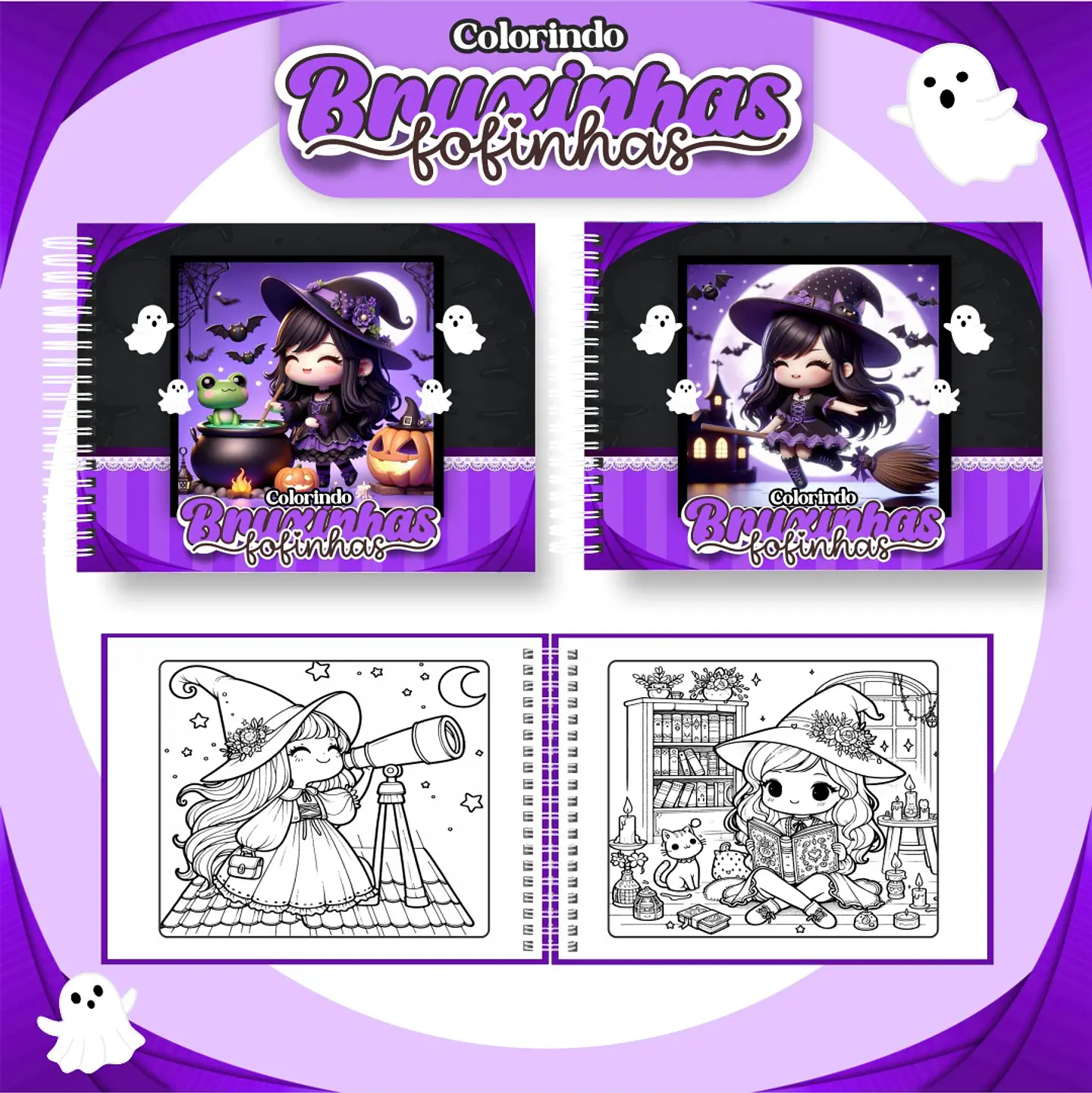 Arquivo livro de colorir bruxinhas fofinhas - PAMELLA 1