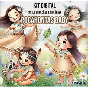 Kit Digital Pocahontas baby - ILUSTRADEB