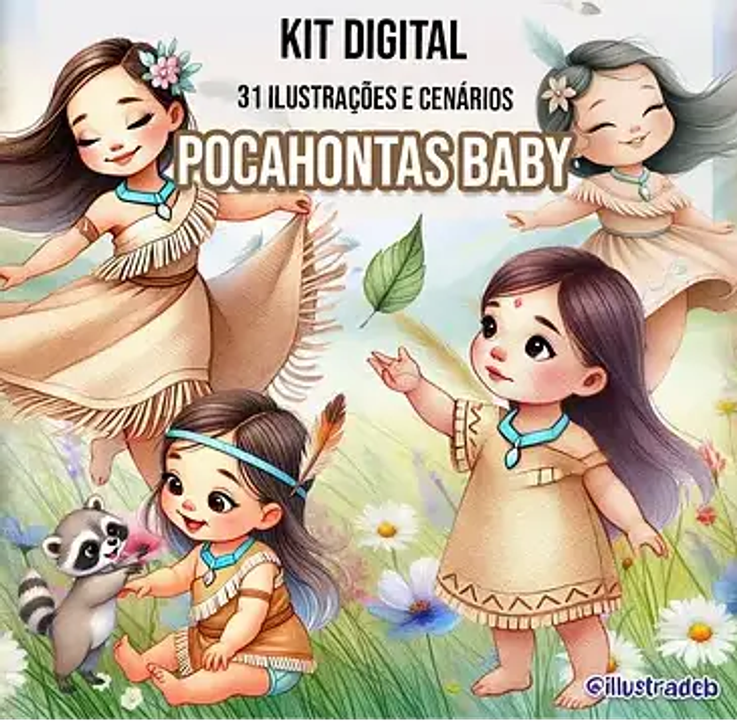 Kit Digital Pocahontas baby - ILUSTRADEB 1