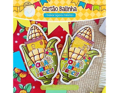 Arquivo festa Junina card balinha milho - ART IDEIA