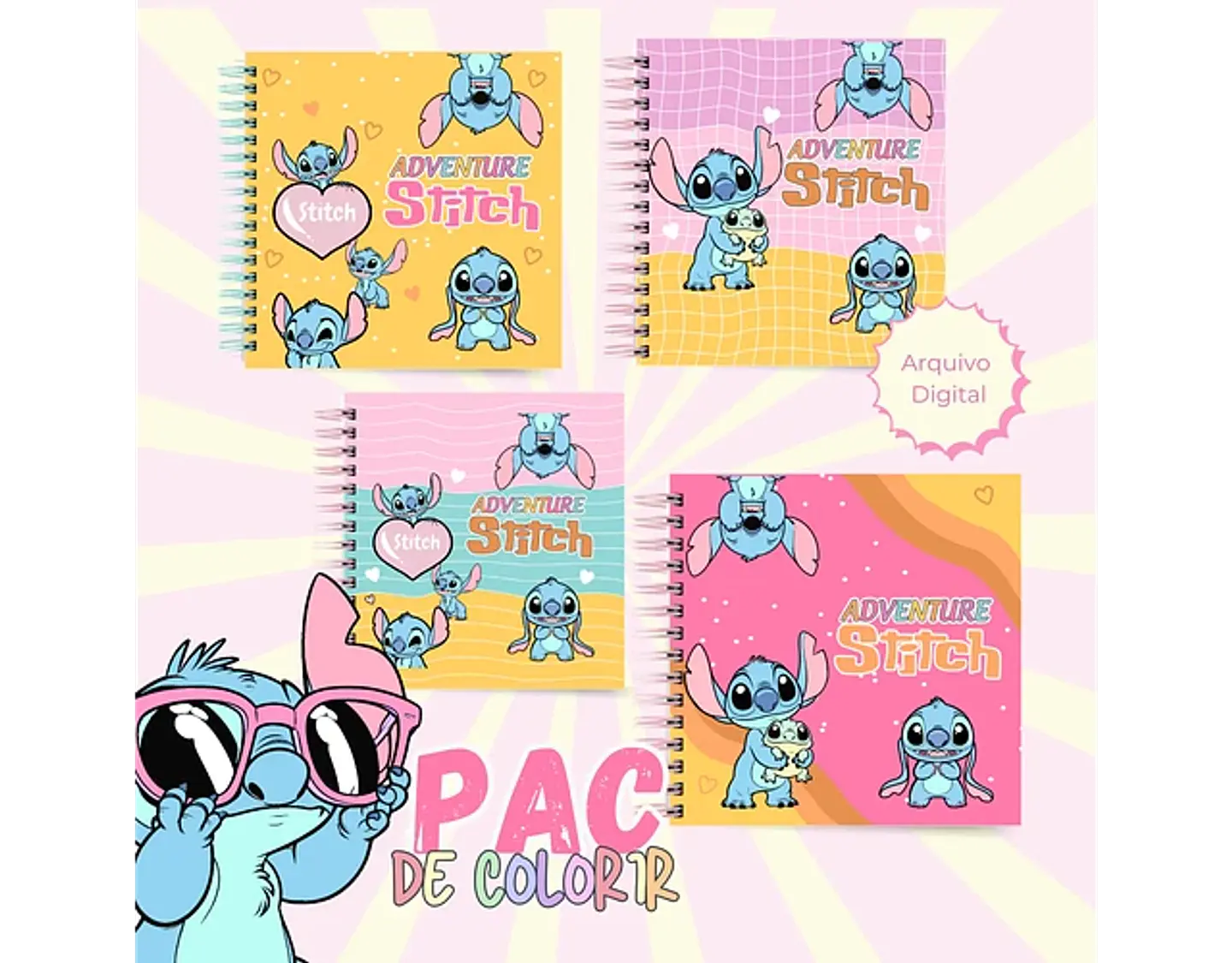 Arquivo livros de colorir Stitch Adventure - LÊ POLY 1