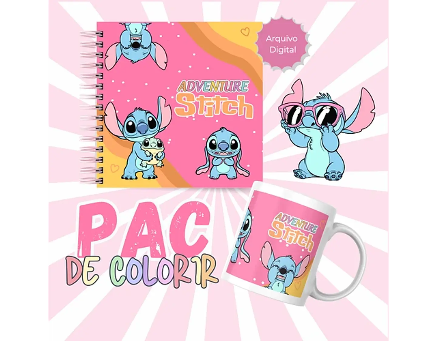 Arquivo livros de colorir Stitch Adventure - LÊ POLY 2