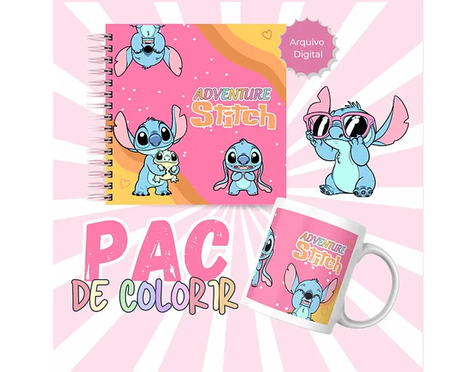 Arquivo livros de colorir Stitch Adventure - LÊ POLY 2