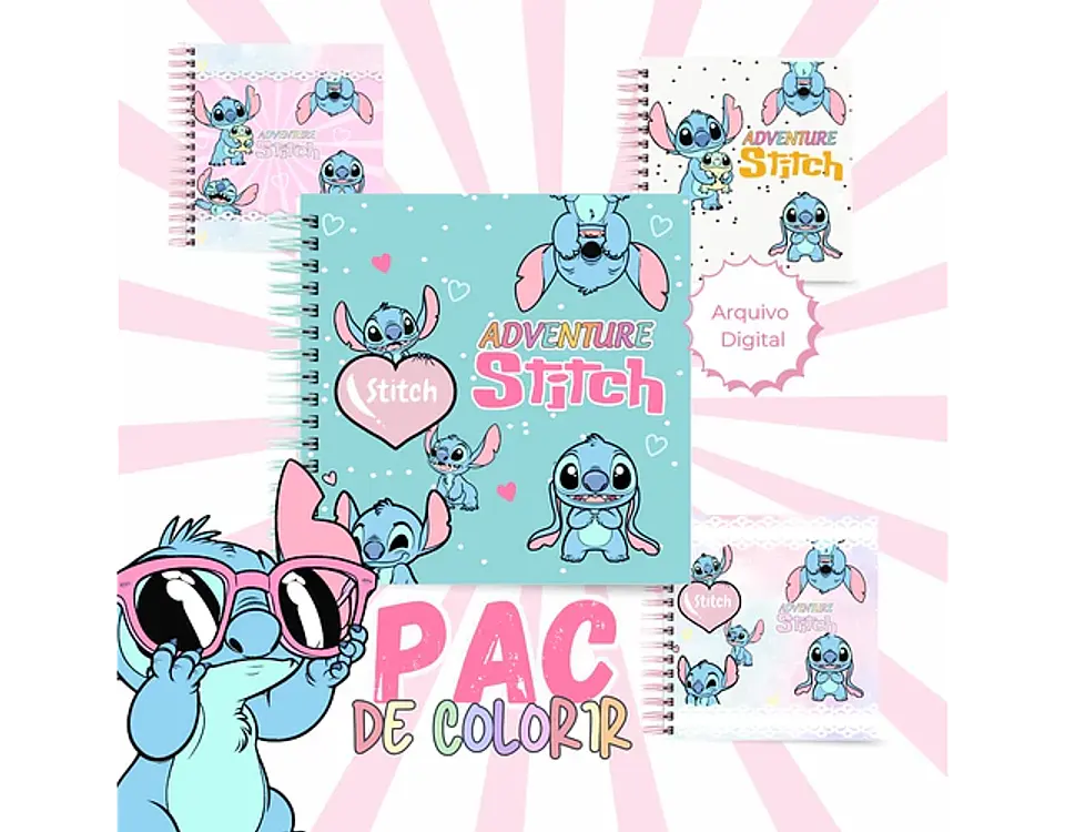 Arquivo livros de colorir Stitch Adventure - LÊ POLY 3
