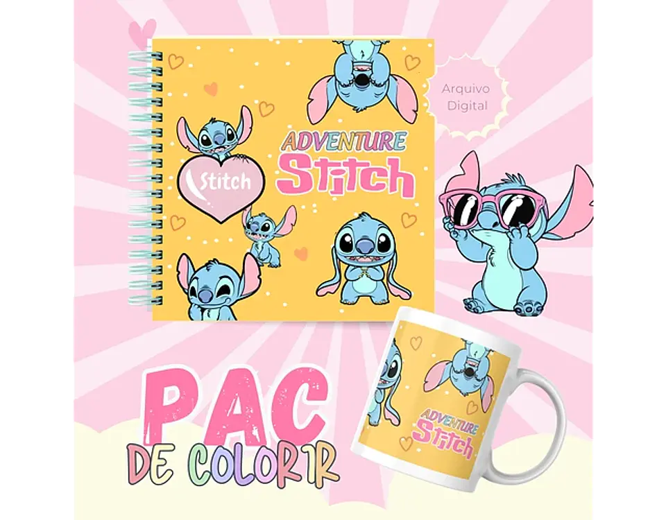 Arquivo livros de colorir Stitch Adventure - LÊ POLY 4