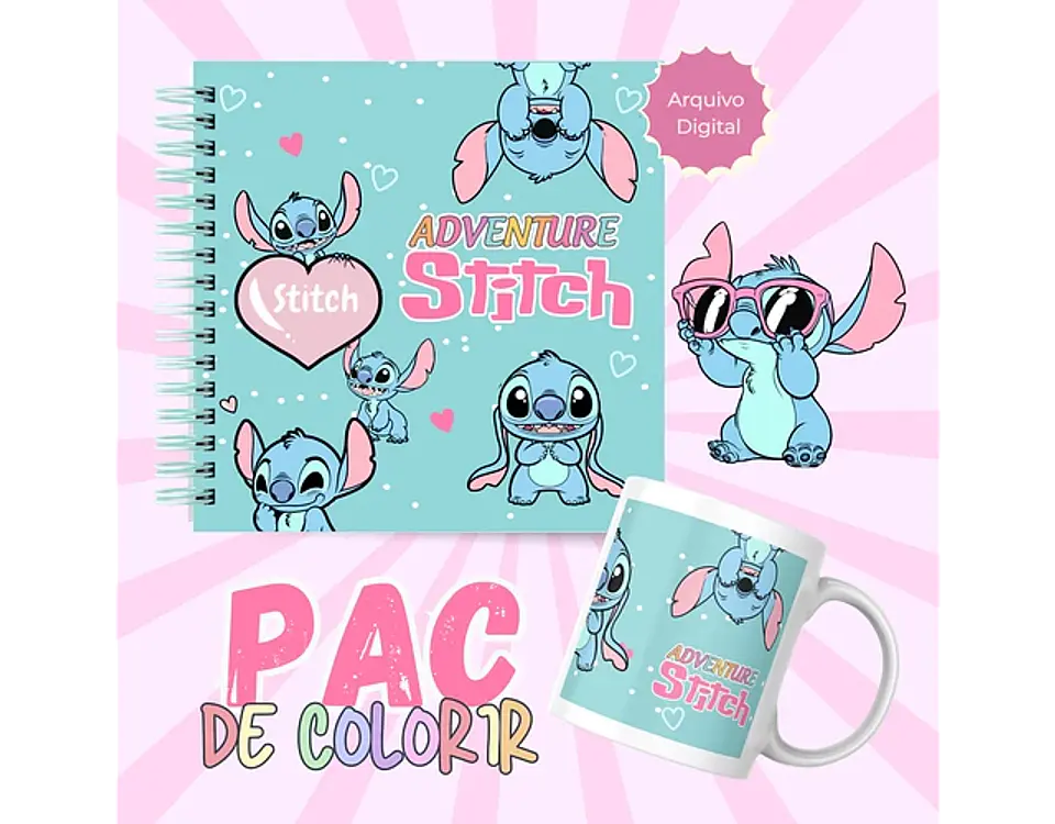 Arquivo livros de colorir Stitch Adventure - LÊ POLY 5