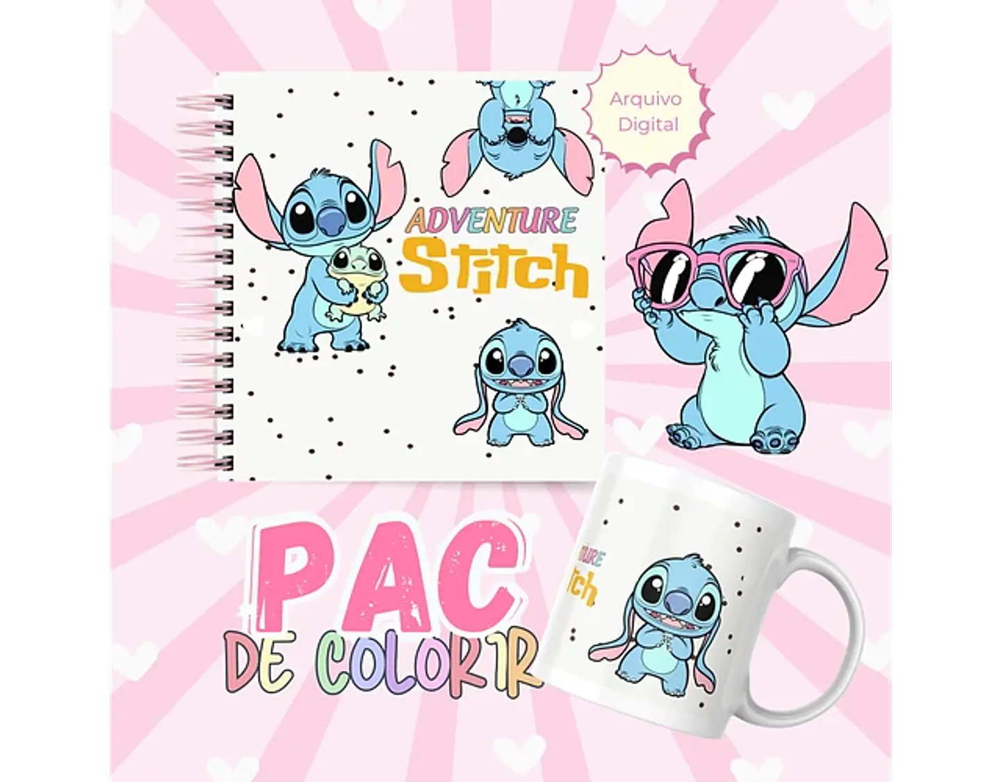 Arquivo livros de colorir Stitch Adventure - LÊ POLY 6