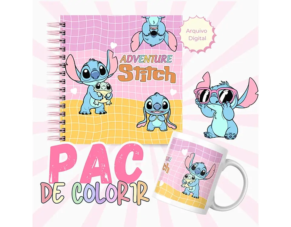 Arquivo livros de colorir Stitch Adventure - LÊ POLY 7