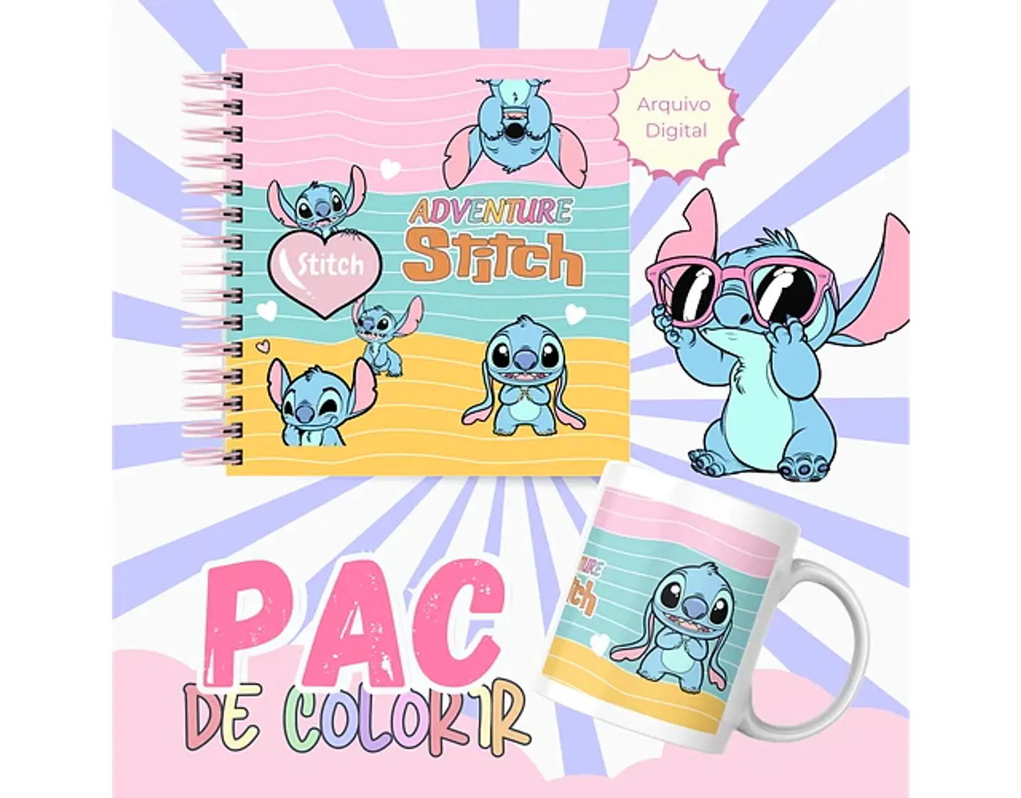 Arquivo livros de colorir Stitch Adventure - LÊ POLY 8