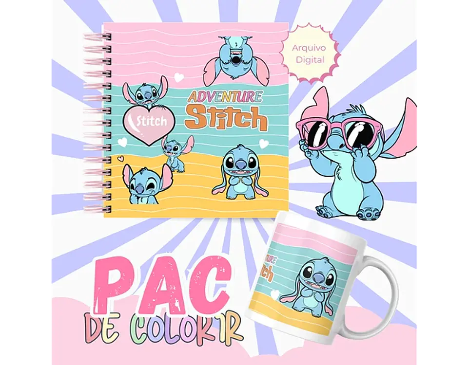 Arquivo livros de colorir Stitch Adventure - LÊ POLY 8