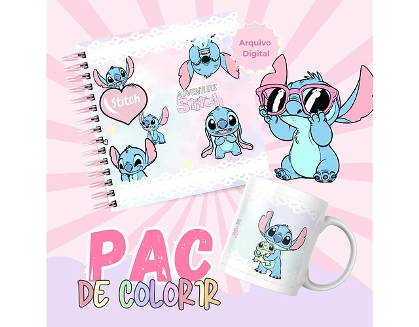 Arquivo livros de colorir Stitch Adventure - LÊ POLY 9