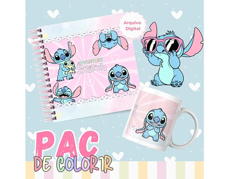 Arquivo livros de colorir Stitch Adventure - LÊ POLY 10