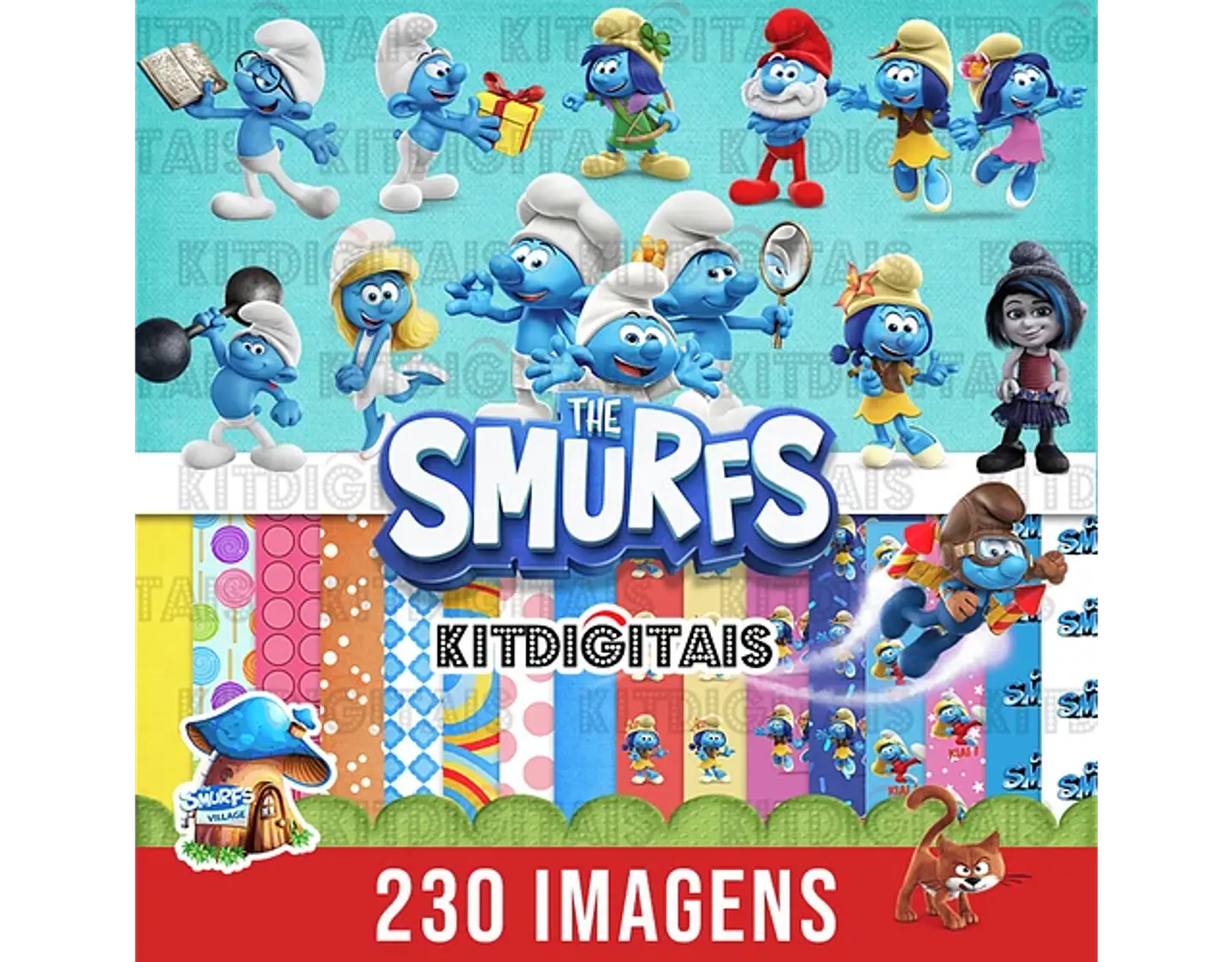 Kit Digital Smurfs 7 1