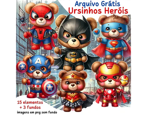 Kit Digital Ursinhos Hérois - MIKITIS