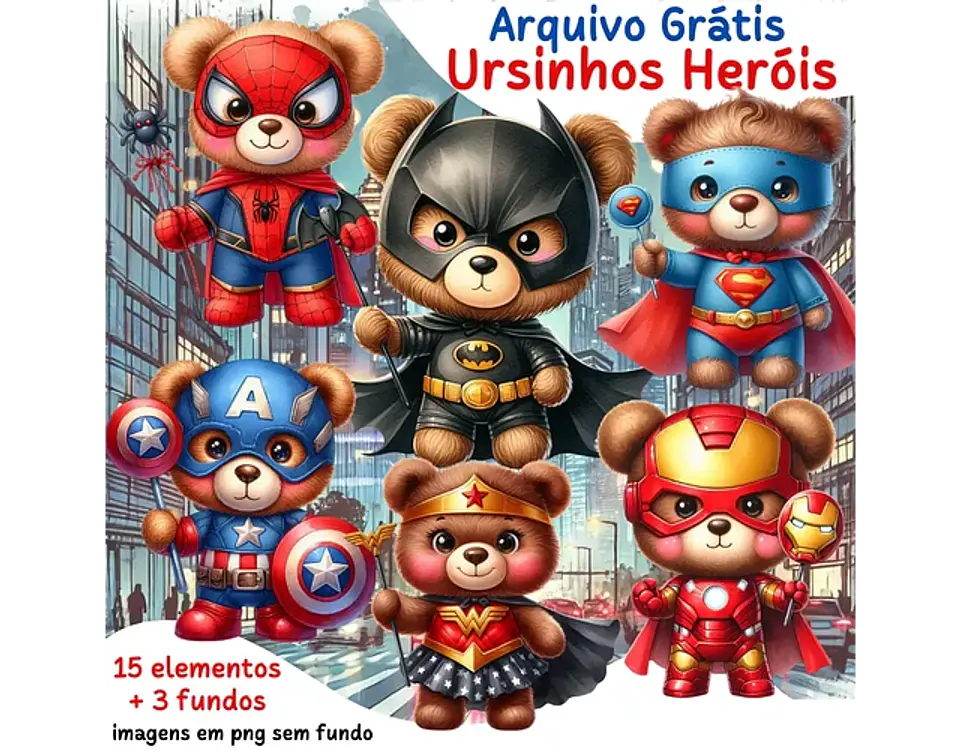 Kit Digital Ursinhos Hérois - MIKITIS 1