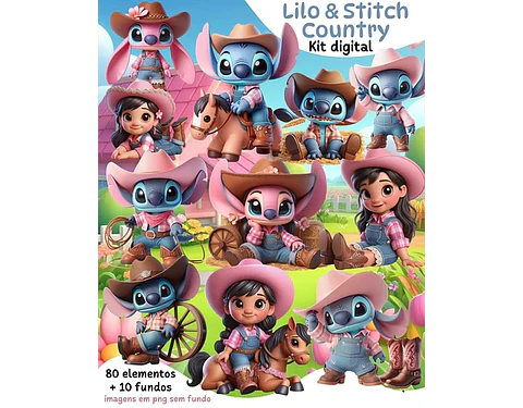 Kit Digital Lilo e Stitch, country - MIKITIS