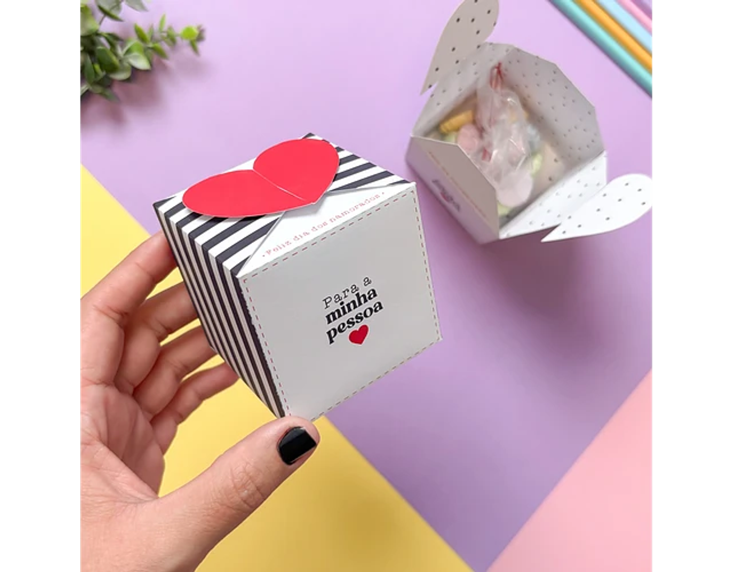Arquivo dia dos namorados caixinha cubo fecho coração - TUDO PRA PAPELARIA 2