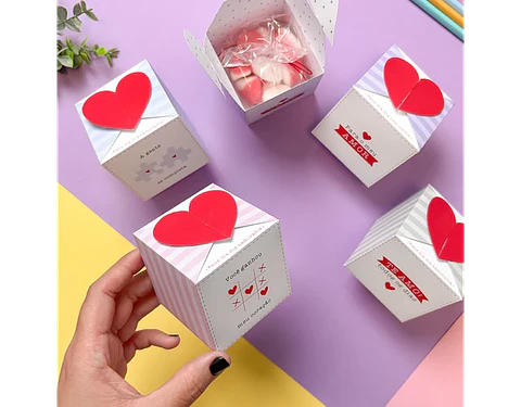 Arquivo dia dos namorados caixinha cubo fecho coração - TUDO PRA PAPELARIA