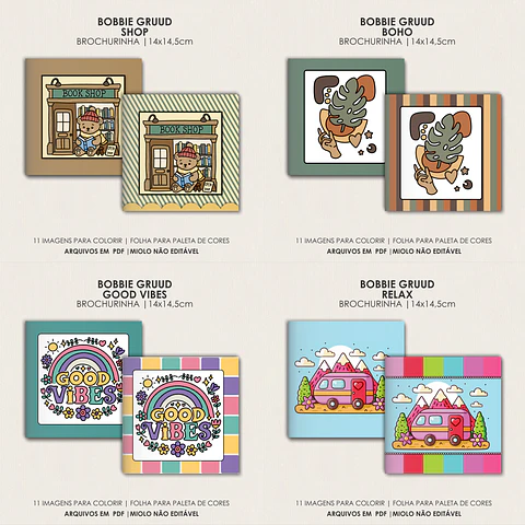 Arquivo livro de colorir Bobbie Gruuds pack 2 - MOLDES DA LÊ