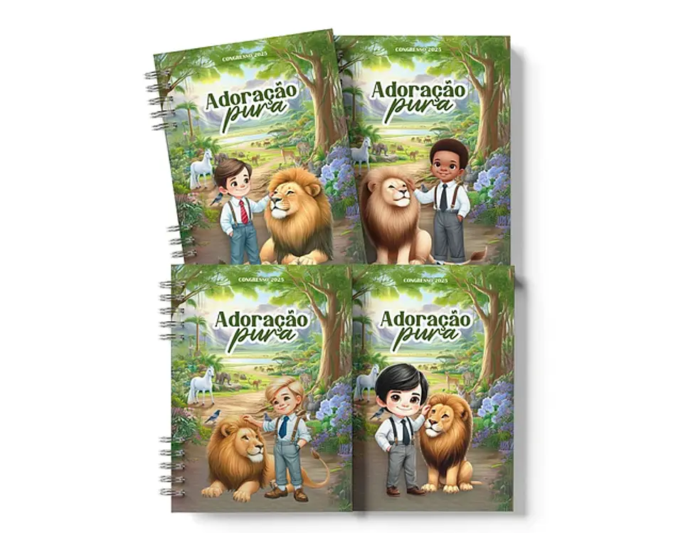 Arquivo kit Caderno Infantil Congresso Adoração Pura Menino Menina - BICHO PAPEL 4
