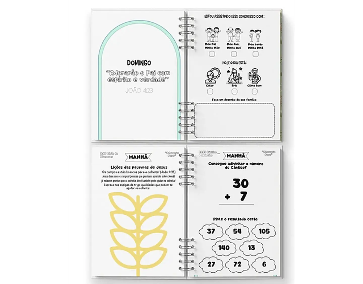 Arquivo kit Caderno Infantil Congresso Adoração Pura Menino Menina - BICHO PAPEL 3