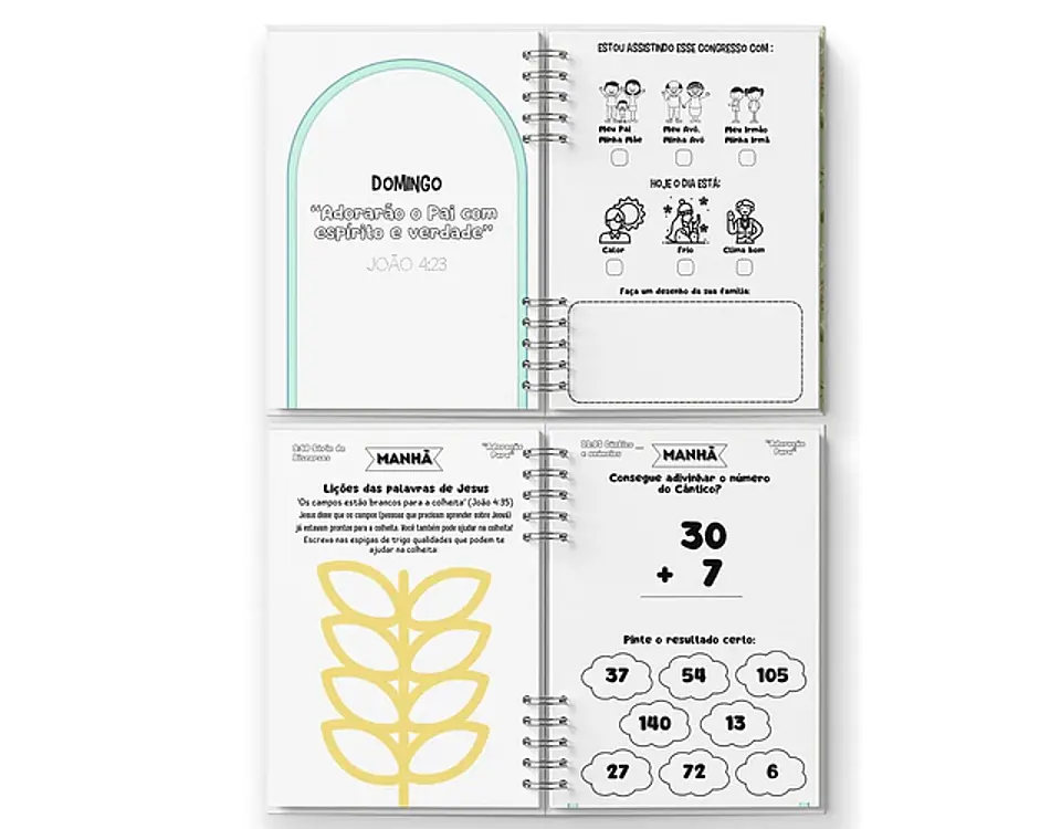 Arquivo kit Caderno Infantil Congresso Adoração Pura Menino Menina - BICHO PAPEL 3