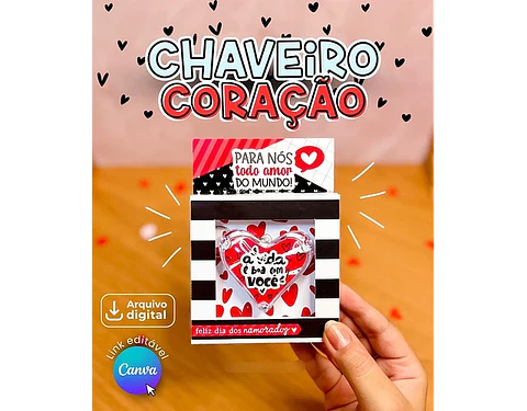 Arquivo dia dos namorados caixa chaveiro coração - ANA FLOR