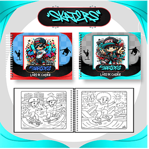 Arquivo livro de colorir Skaters - PAMELLA