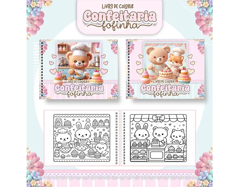 Arquivo livro de colorir Confeitaria Fofinha - PAMELLA 1