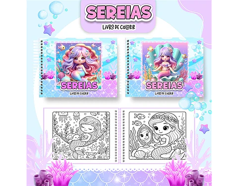 Arquivo livro de colorir Sereias - PAMELLA