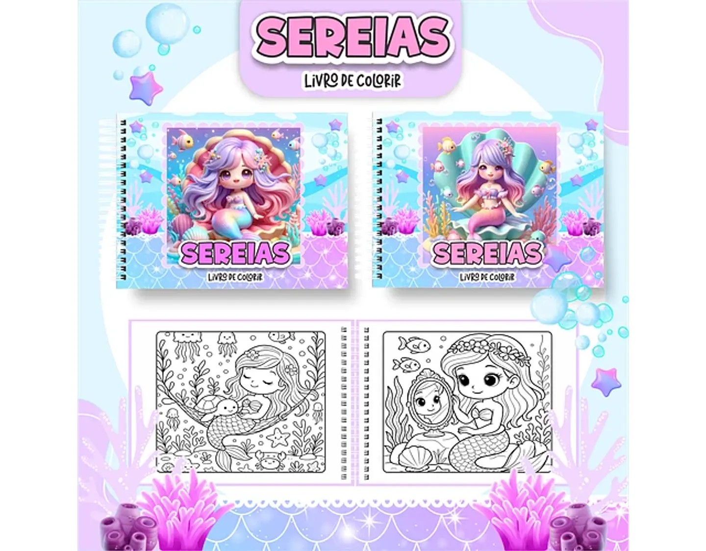 Arquivo livro de colorir Sereias - PAMELLA 1