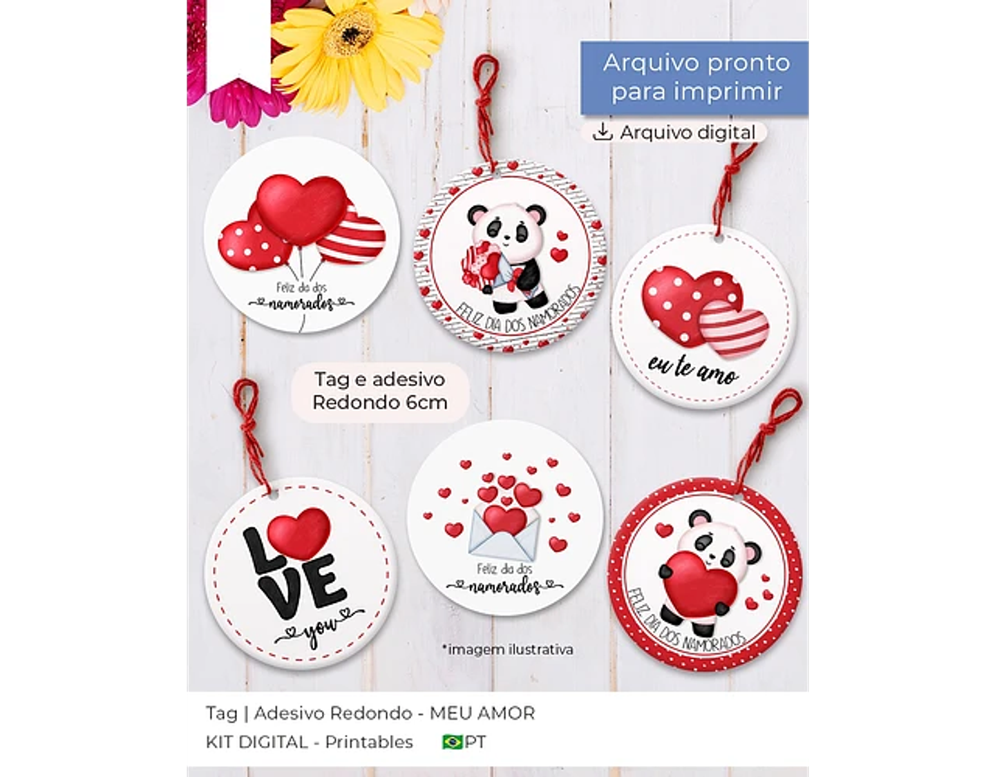 Arquivo dia dos namorados combo tag e adesivo - BALLOON 3