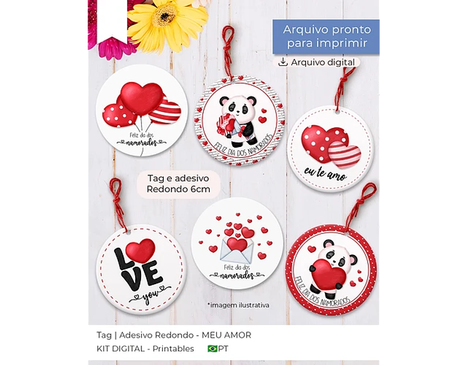 Arquivo dia dos namorados combo tag e adesivo - BALLOON 3