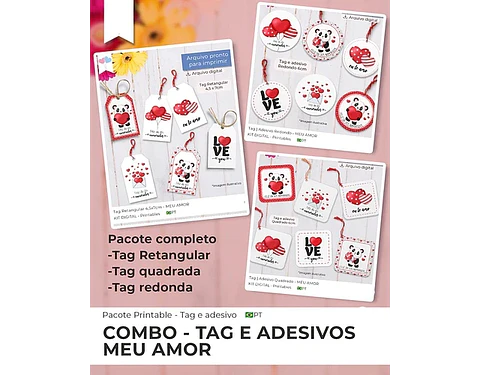 Arquivo dia dos namorados combo tag e adesivo - BALLOON