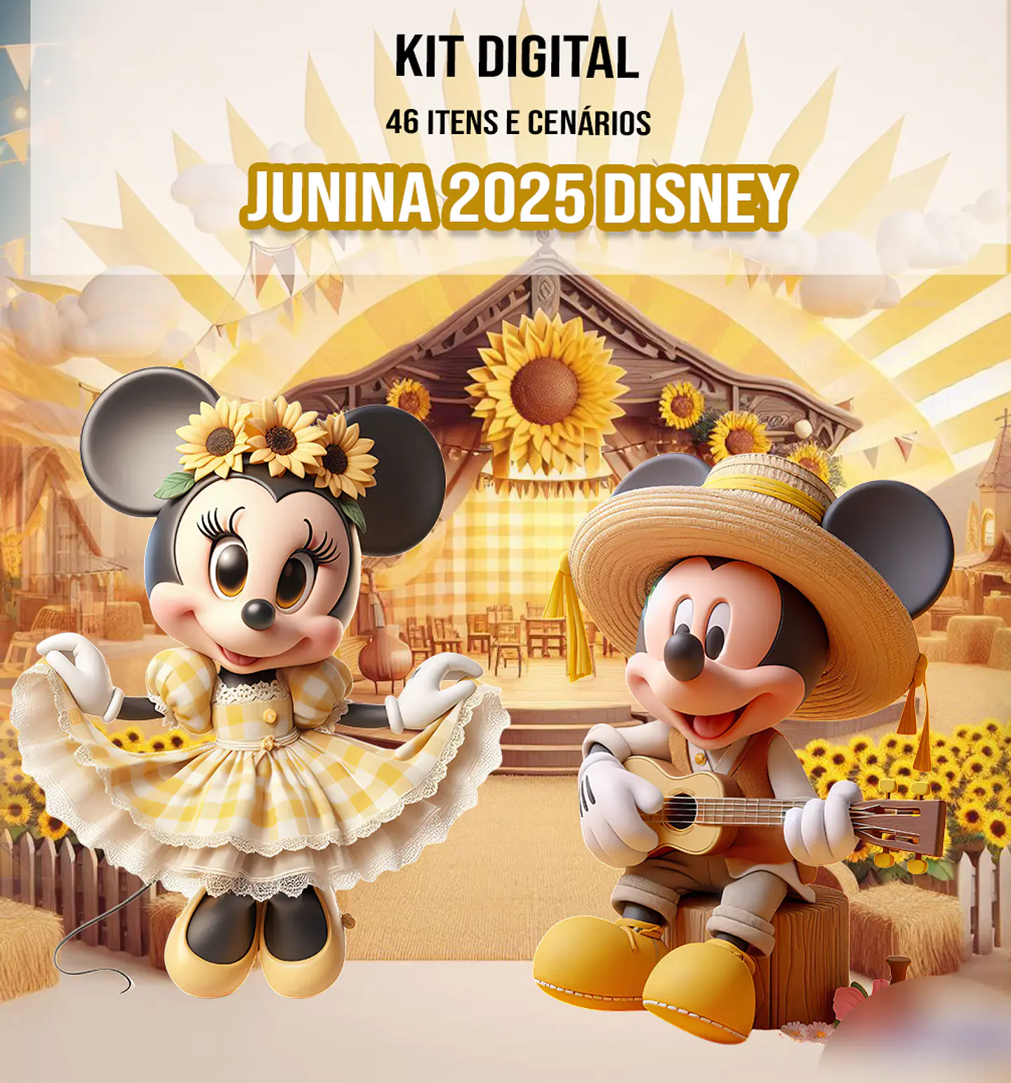 Kit Digital Festa Junina Disney - ILUSTRADEB 1