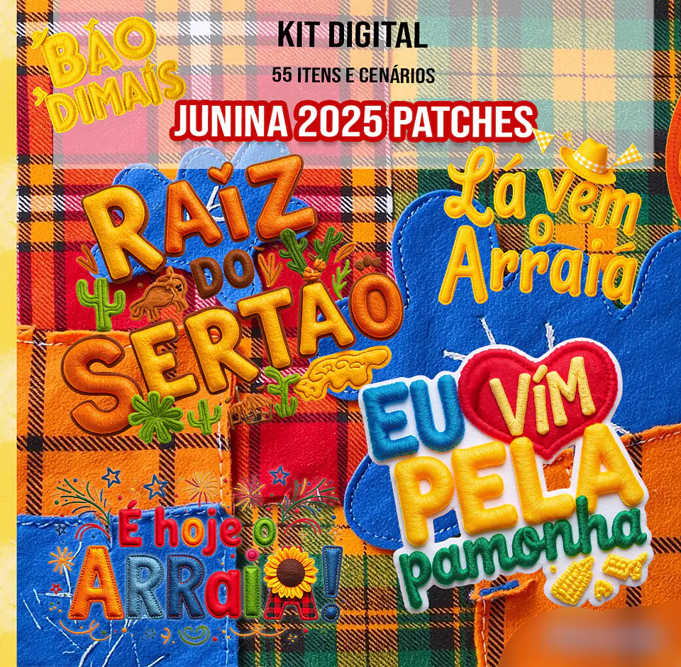 Kit Digital Festa Junina Patches - ILUSTRADEB 1