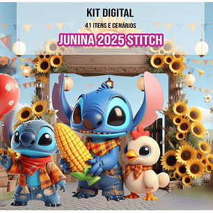 Kit Digital Festa Junina Stitch - ILUSTRADEB