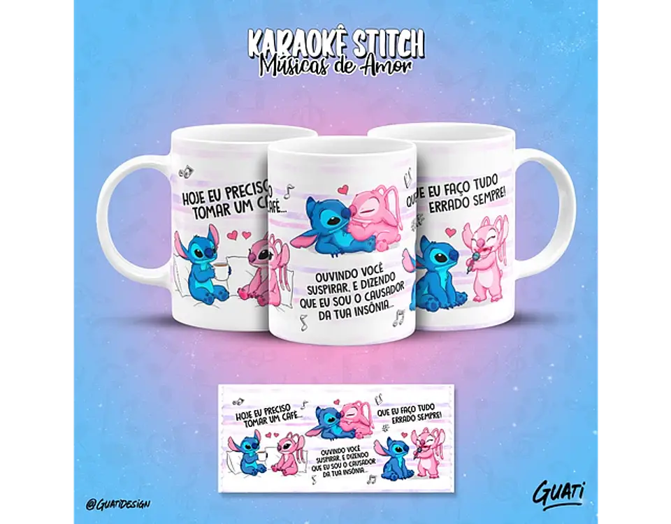 Arquivo canecas Karaokê Stitch músicas de amor - GUATI 8