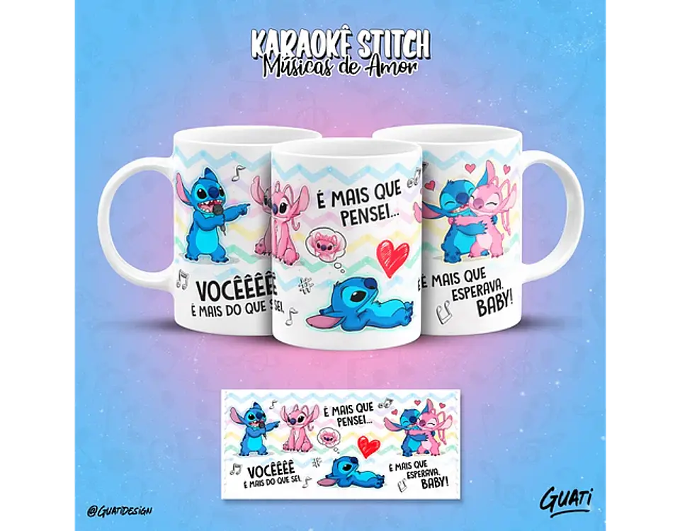 Arquivo canecas Karaokê Stitch músicas de amor - GUATI 11