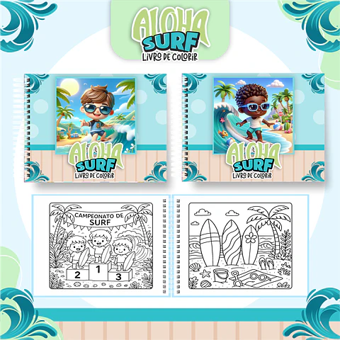 Arquivo livro de colorir Surf - PAMELLA