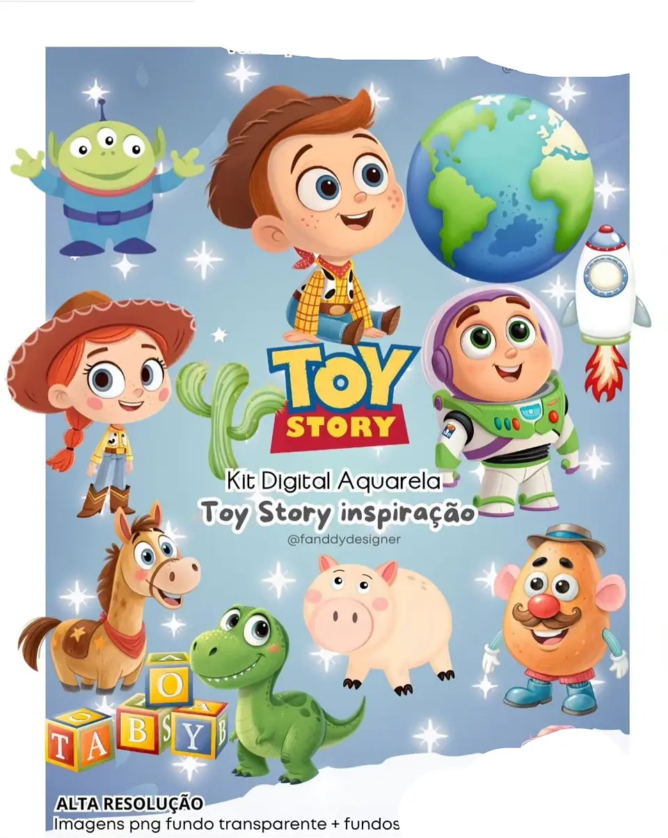 Kit Digital Toy Story Aquarela - FANDDY 1