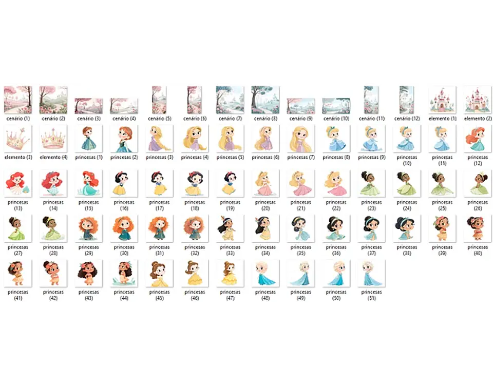 Kit Digital Princesas disney aquarela - FANDDY 2