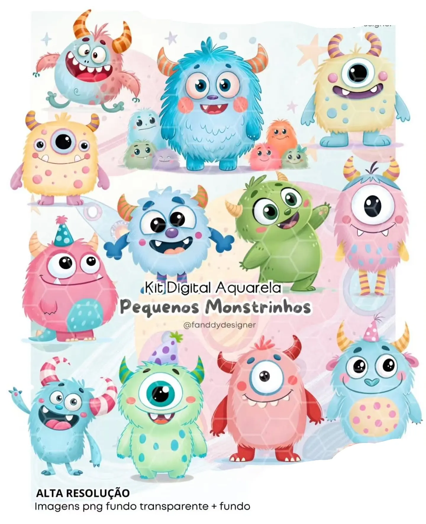 Kit Digital Monstrinhos - FANDDY 1