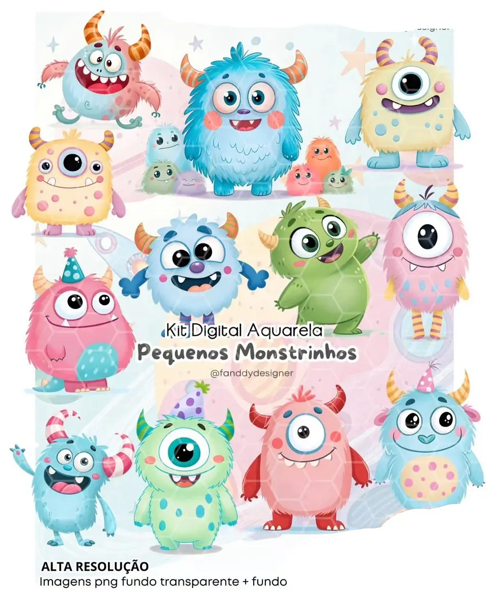 Kit Digital Monstrinhos - FANDDY 1