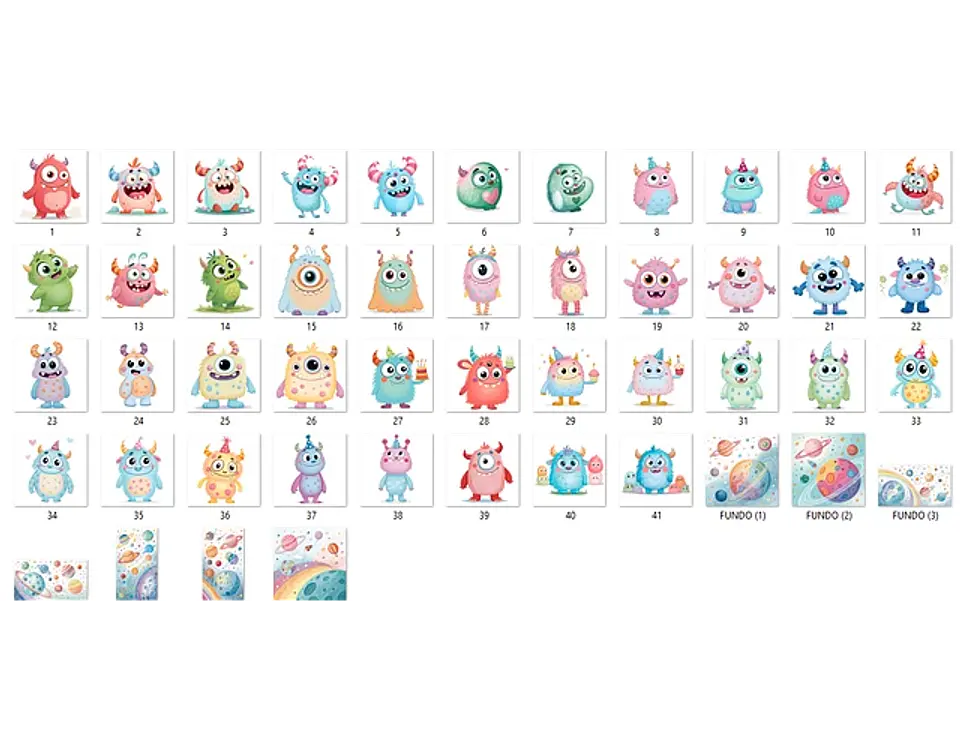Kit Digital Monstrinhos - FANDDY 2