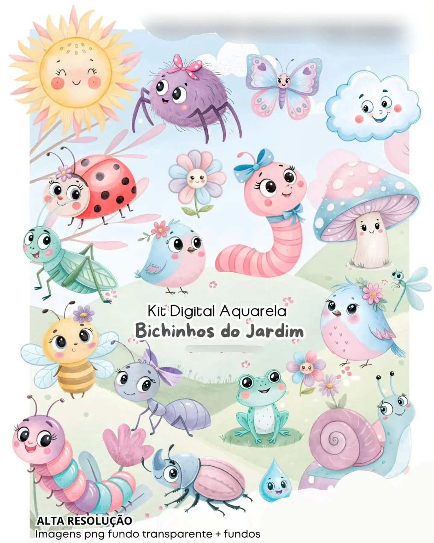 Kit Digital Bichinhos no jardim - FANDDY 1